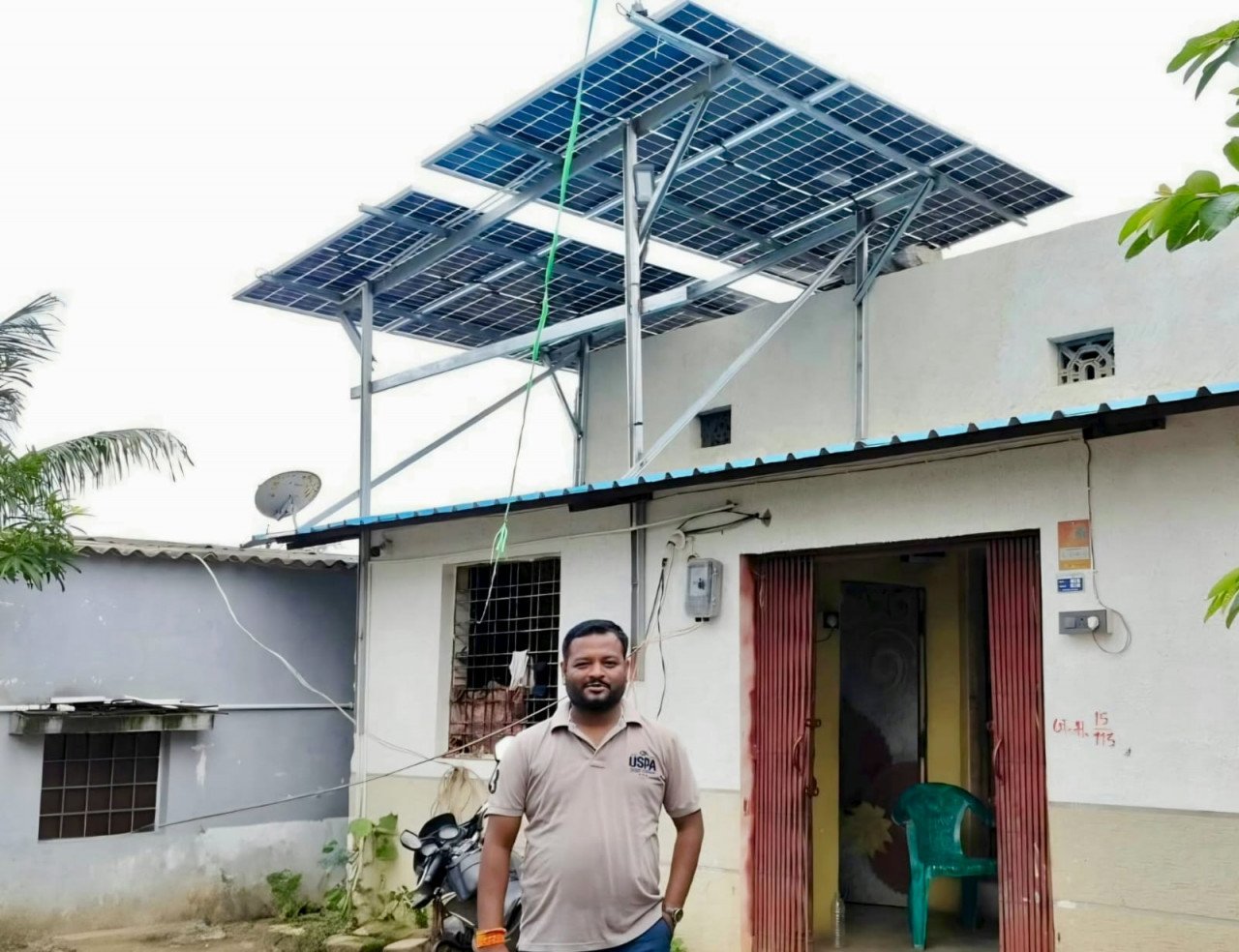 Solar energy transforms the power landscape in Sukma; Apu Haldar’s electricity bill drops to zero.